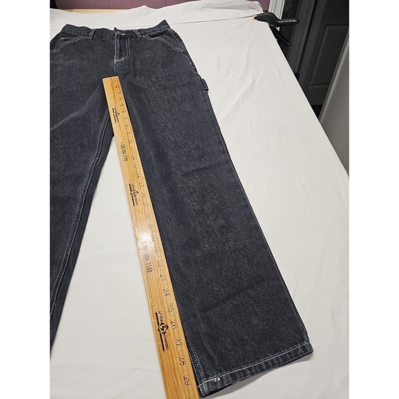 Rsq Y2k Baggy Mens Dark Black Denim Jeans Size 26x30 Carpenter - Picture 7 of 15
